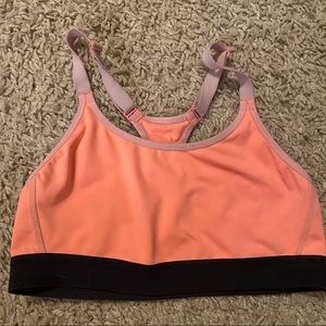 Neon orange sports bra